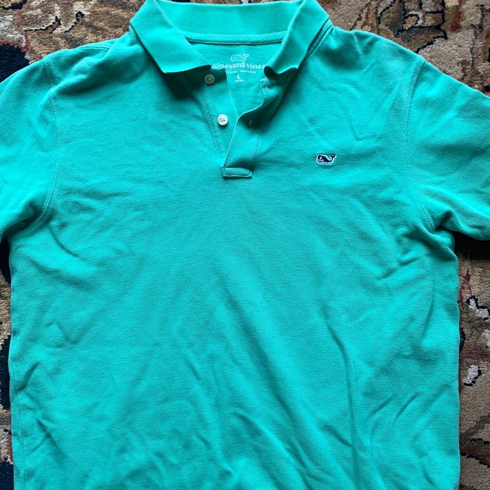 Boys large vineyard vines polo green